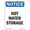Signmission OSHA Sign, Hot Water Storage, 18in X 12in Decal, 12" W, 18" H, Portrait, Hot Water Storage Sign OS-NS-D-1218-V-13529